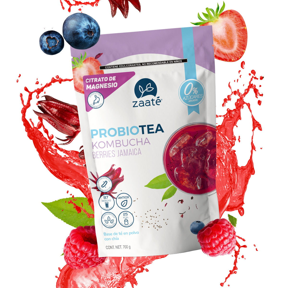 Kombucha Berries Jamaica 0% Azúcar 700g