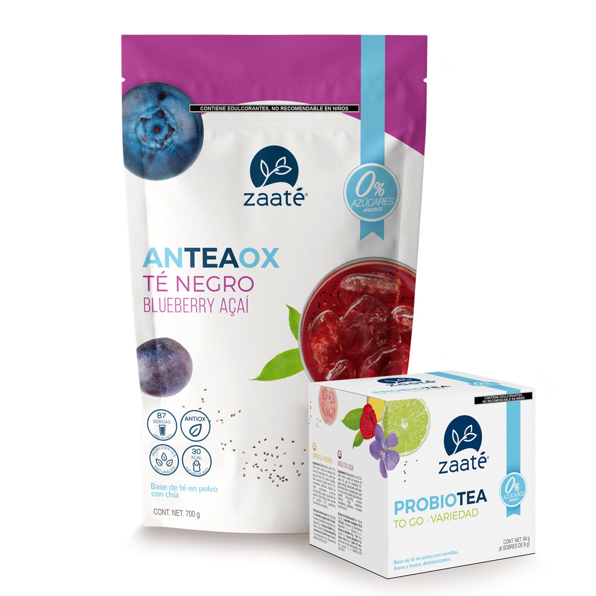 Té Negro Blueberry Açaí 0% + 1 caja To Go 8 sachets individuales