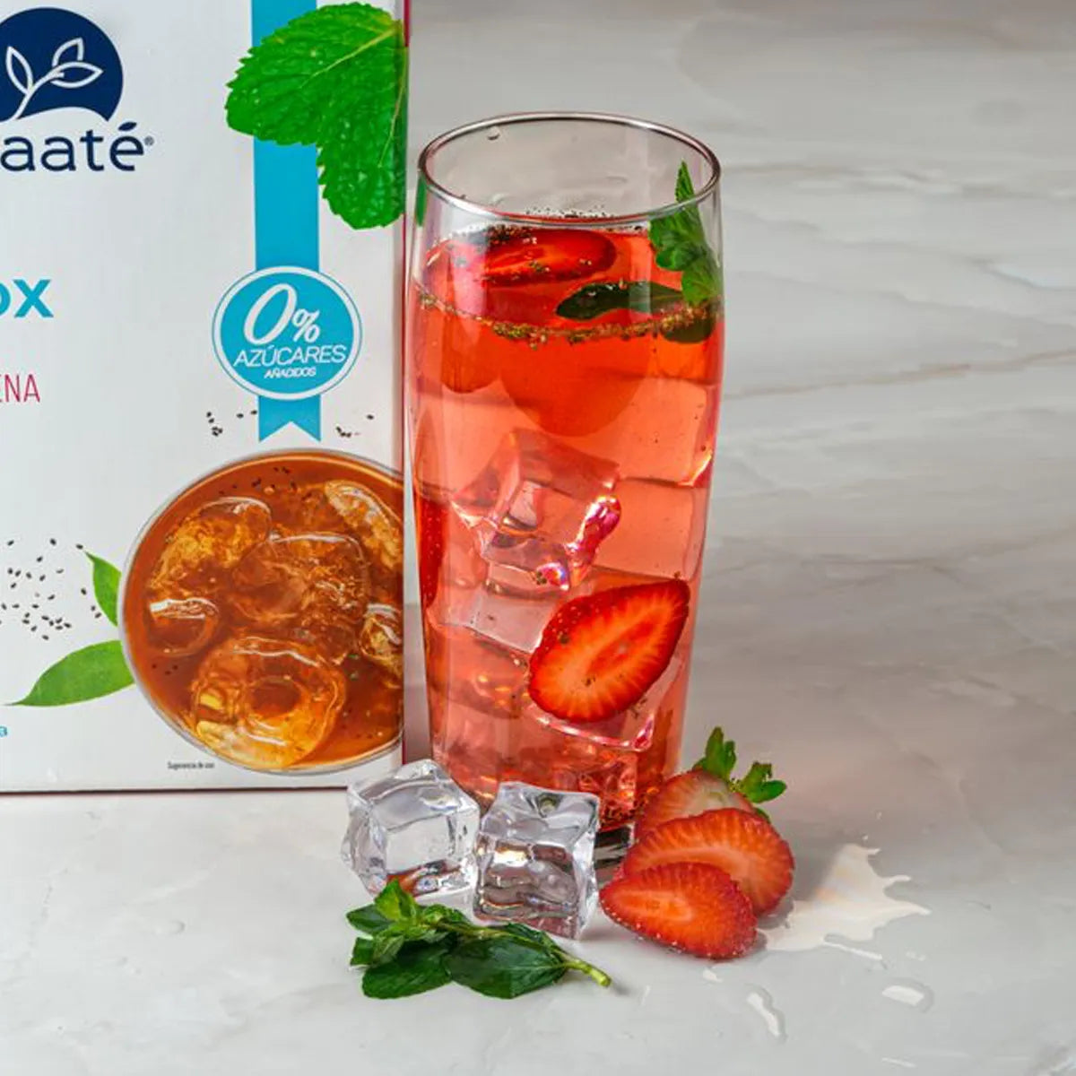 Té Fresa Hierbabuena 0% + 1 Caja To Go 8 sachets individuales