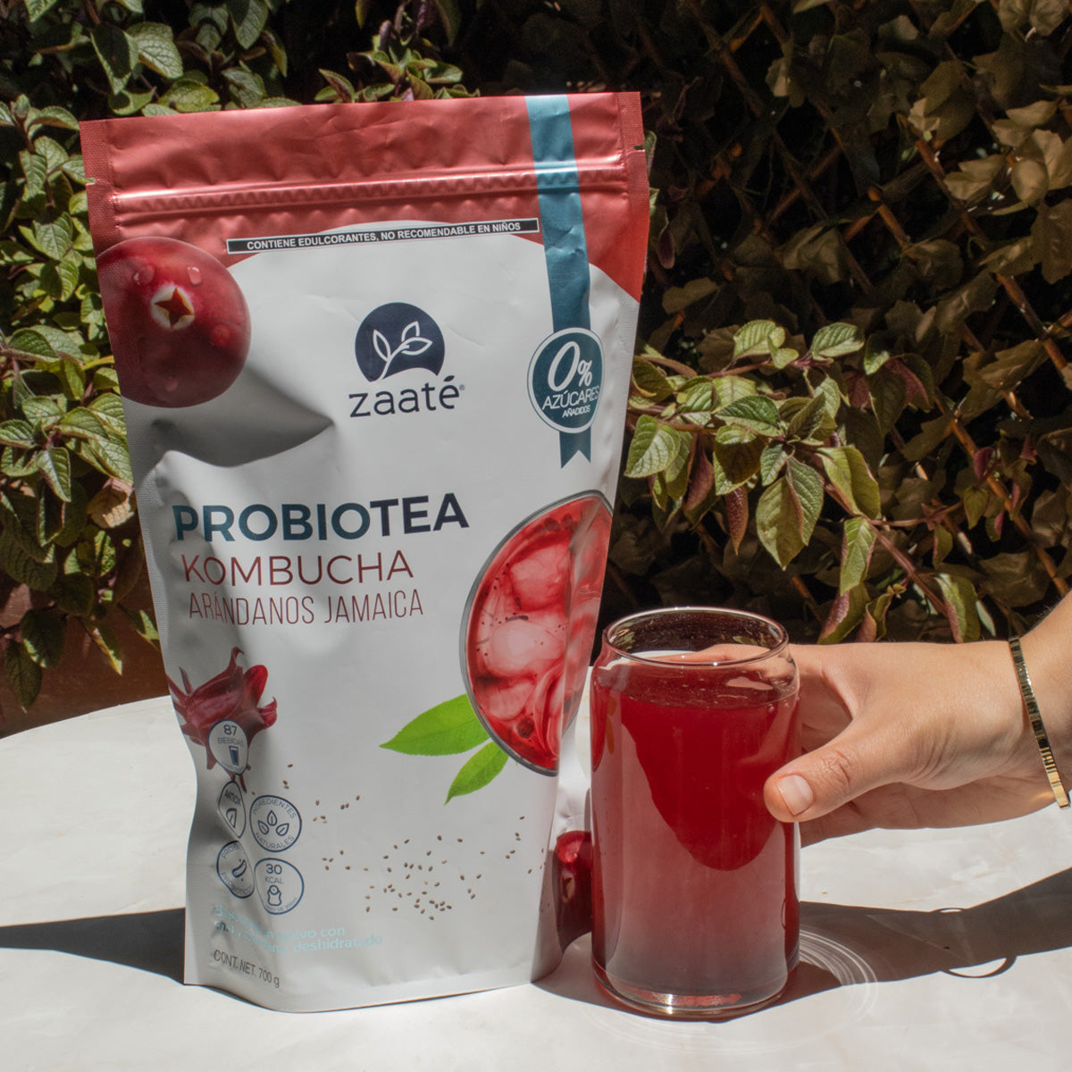 Kombucha Arándanos Jamaica 0% +  1 Caja To Go 8 sachets individuales