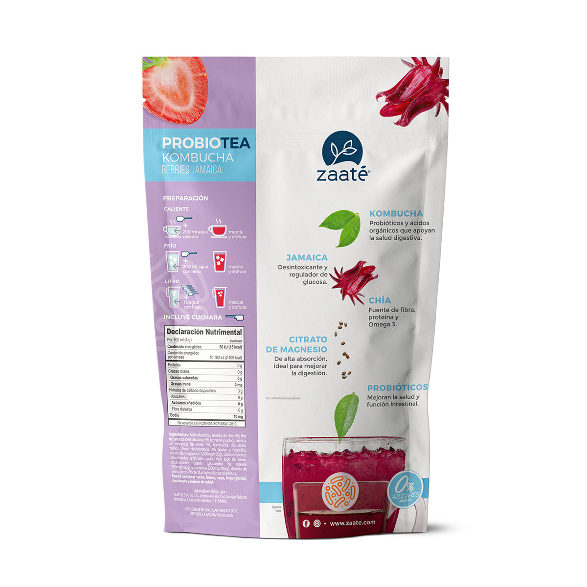 Kombucha Berries Jamaica 0% Azúcar 700g