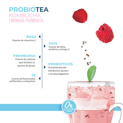 Kombucha Limonada Frambuesa 0% Azúcar 700g