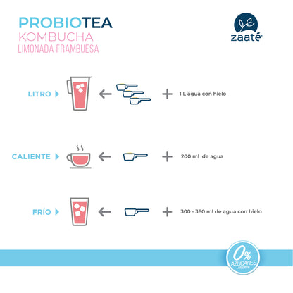 Kombucha Limonada Frambuesa 0% Azúcar 700g