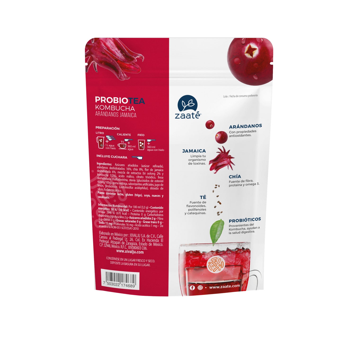 Mini Kombucha Arándanos Jamaica 180g