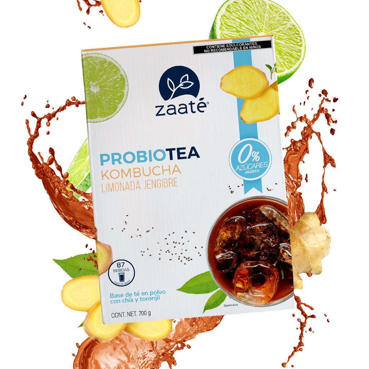 Kombucha Limonada Jengibre 0% Azúcar 700g