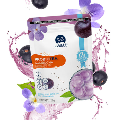 Mini Kombucha Violetas Açaí 0% Azúcar 120g